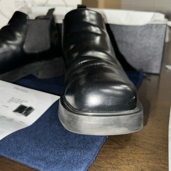 PRADA CALZATURE UOMO SPAZZOLATO ROIS NERO 10. - Picture 6 of 9